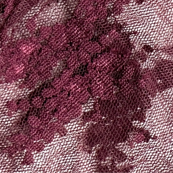 FREE PEOPLE sheer shirt in burgundy.  Medium - Picture 6 of 10